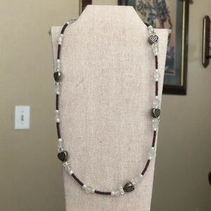 Vintage Seed Bead heart Necklace